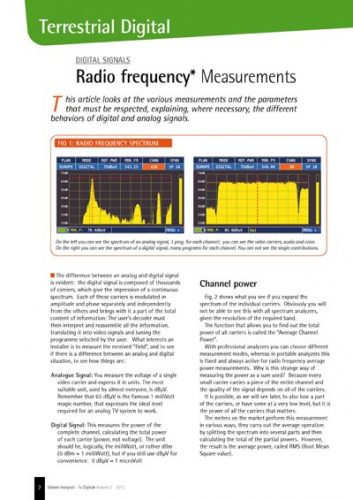 Terrestrial Digital - Radio frequency measurements