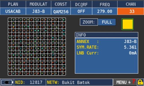 ROVER OMNIA 7000 J83-B QAM256 constellation