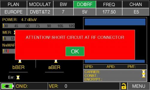 ROVER HD Series - Short circuit message