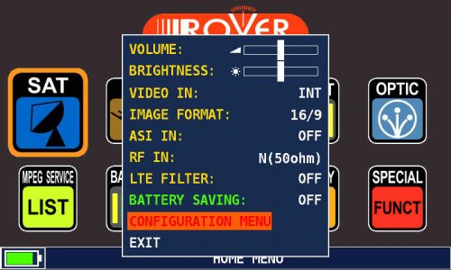 ROVER CONFIGURATION MENU