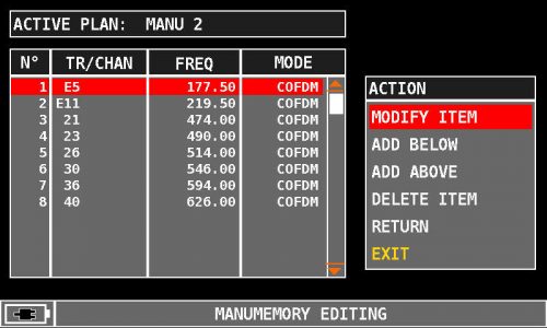 ROVER HD Series MANUMEMORY E5 MODIFY ITEM