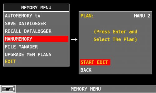 ROVER HD Series MANUMEMORY START EDIT