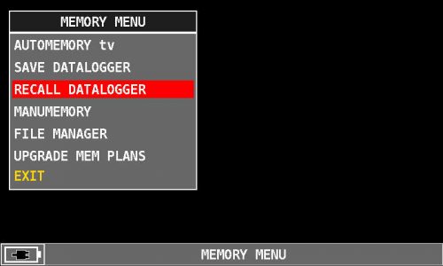 ROVER HD Series MEMORY MENU RECALL DATALOGGER