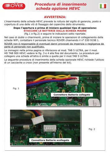 ROVER Instruments - Procedura di inserimento opzioni WiFi e HEVC-3